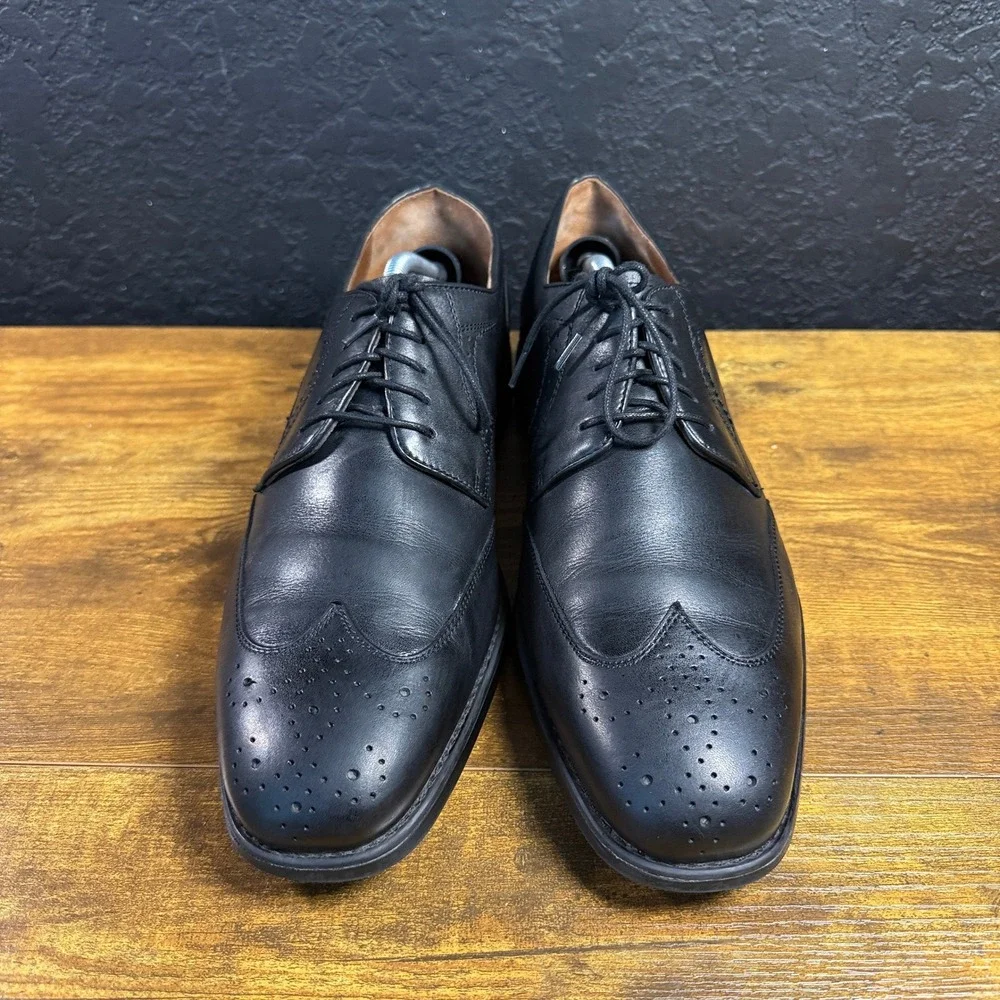 Johnston & Murphy XC4 15-3027 Black Leather Waterproof Wingtip Derby Mens 11M